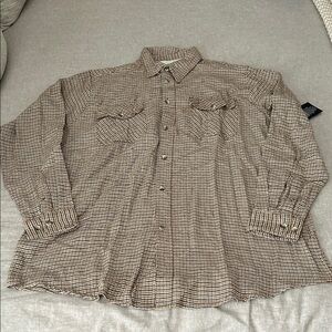 Men’s King Size Button Up Plaid Shirt